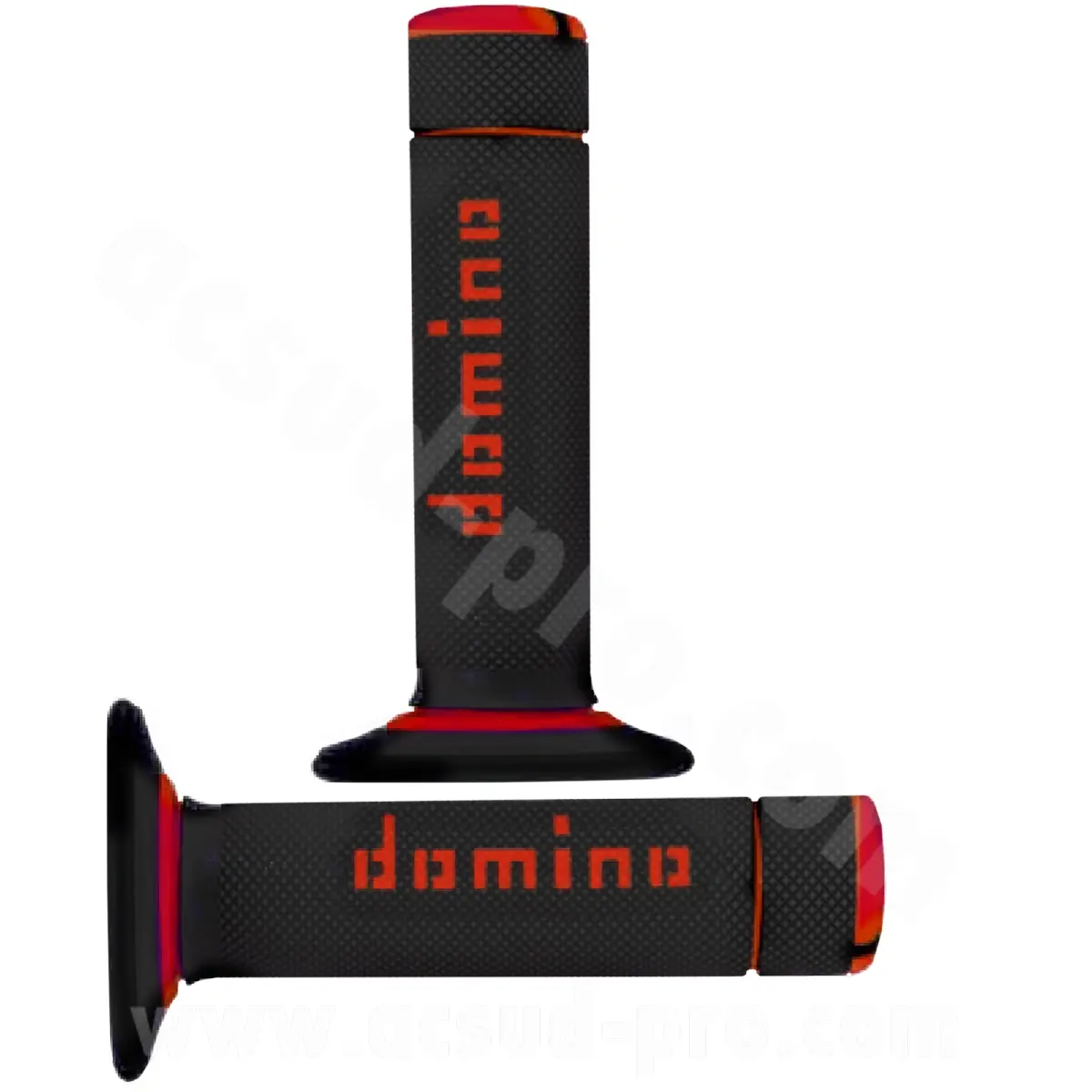 أغطية مقابض Domino للدراجات النارية off-road A020 أسود/أحمر نهايات مغلقة 120-123 مم (الزوج)