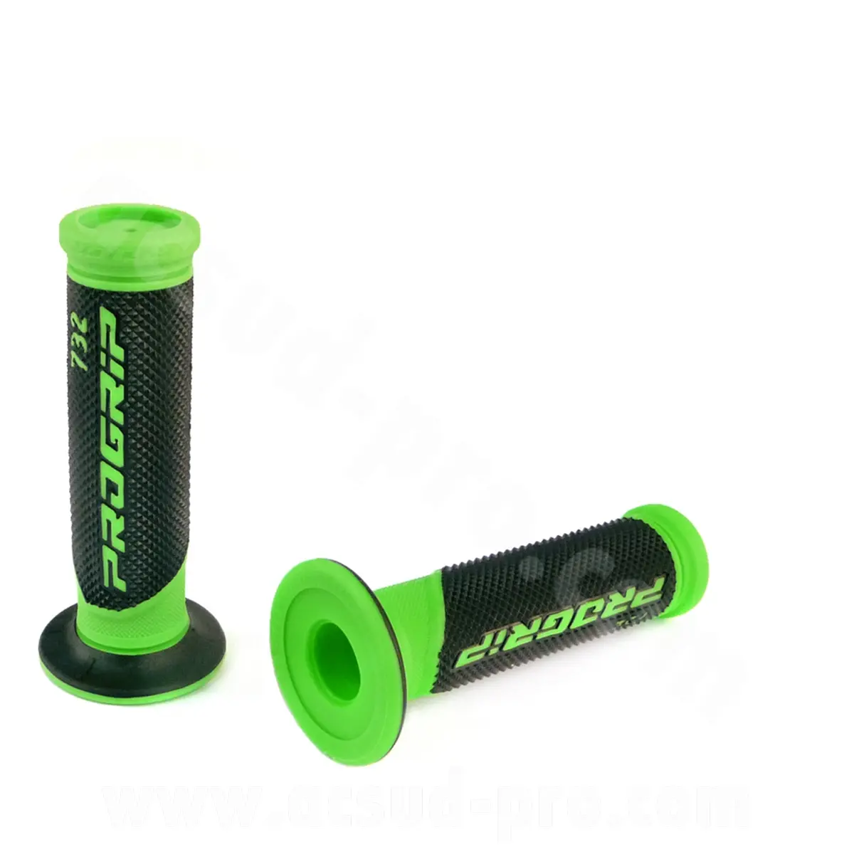 Progrip 732 이중 밀도 형광 녹색-블랙 폐쇄형 125mm 핸들 그립 (페어)
