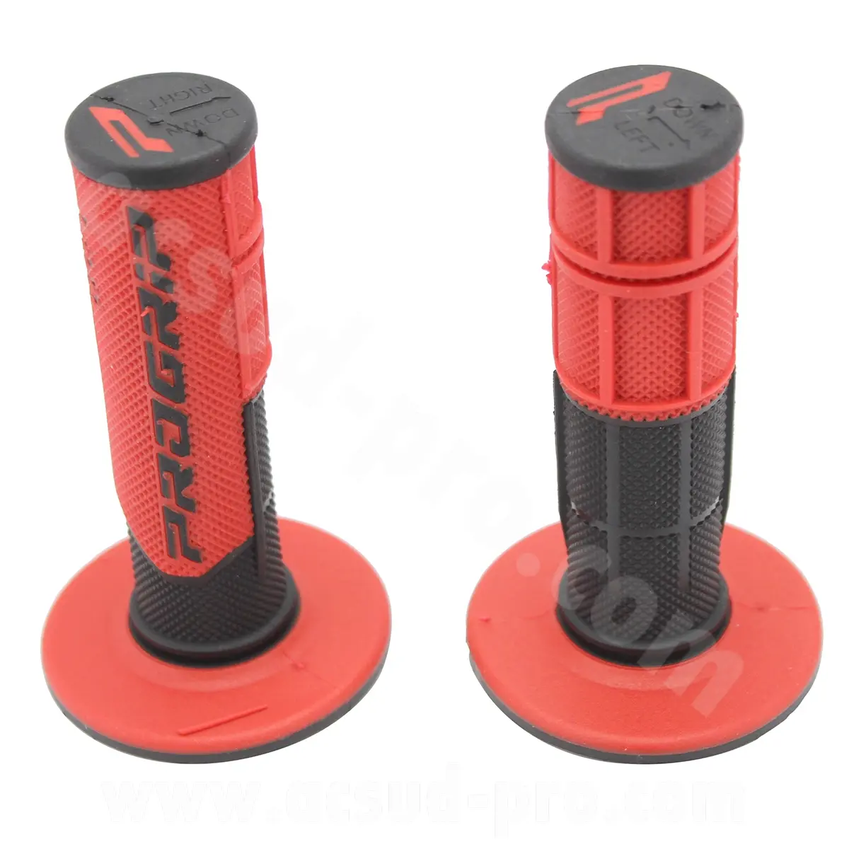Revêtement poignée ProGrip 801 noir/rouge closed end 115 mm (la paire)