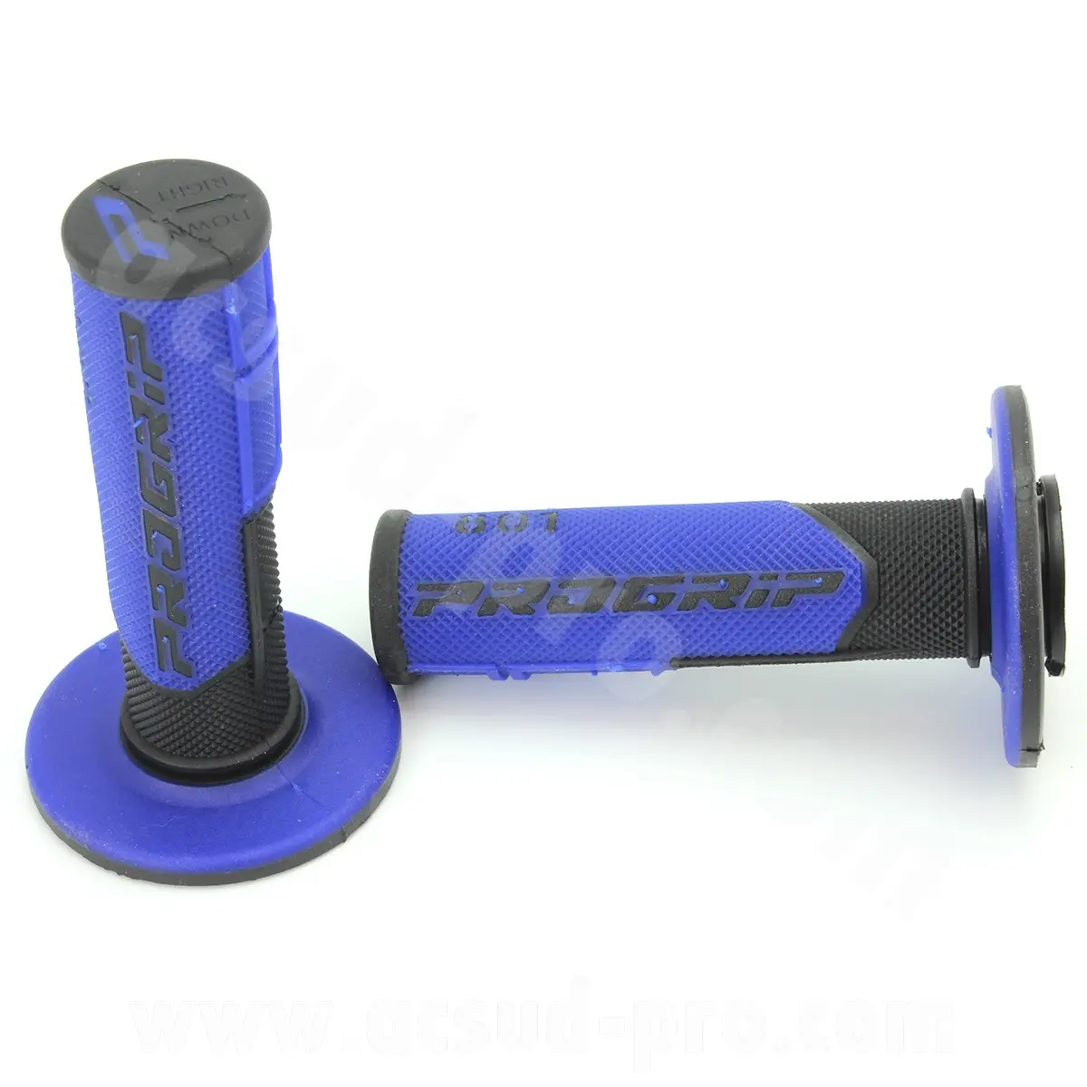 Revêtement de poignée Progrip 801 double densité base noir-bleu closed end 115 mm (paire)