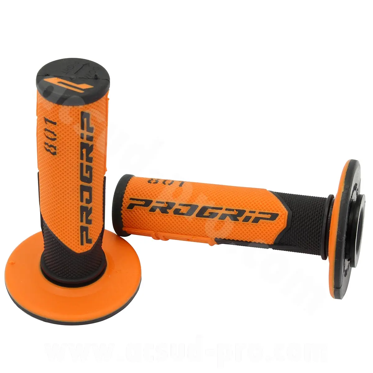 Revêtement de poignée Progrip 801 double densité noir-orange 115 mm (paire)