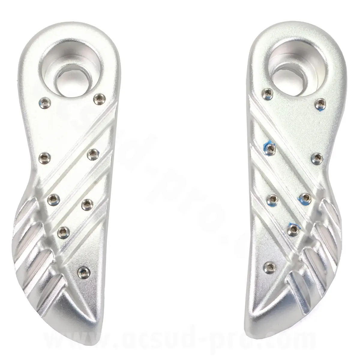 Repose-pieds adaptable MBK Booster 50 2004> Yamaha BWS 50 2004> argent (la paire)