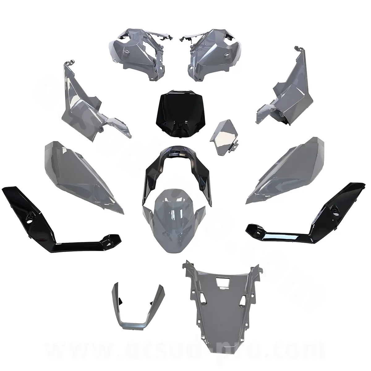 Karosseriesatz Honda X-ADV 750 cm³ 2021-2024 grau Nardo 13-teilig