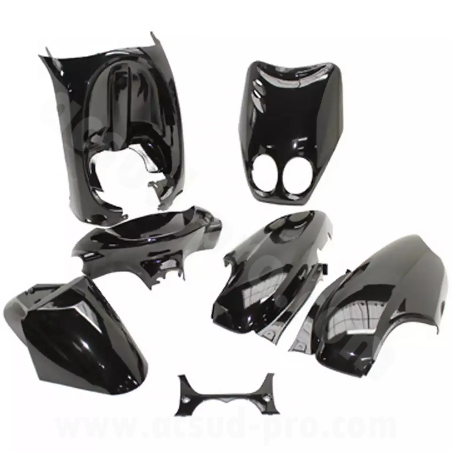 Комплект каросерия MBK Ovetto / Yamaha Neos 2002-2007 черен 7 части