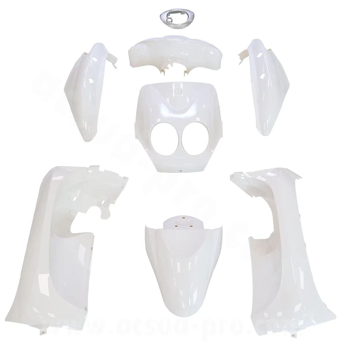 Kit carrosserie MBK Ovetto 2011-2014 / Yamaha Neos 2011-2014 blanc 2T (8 pièces)