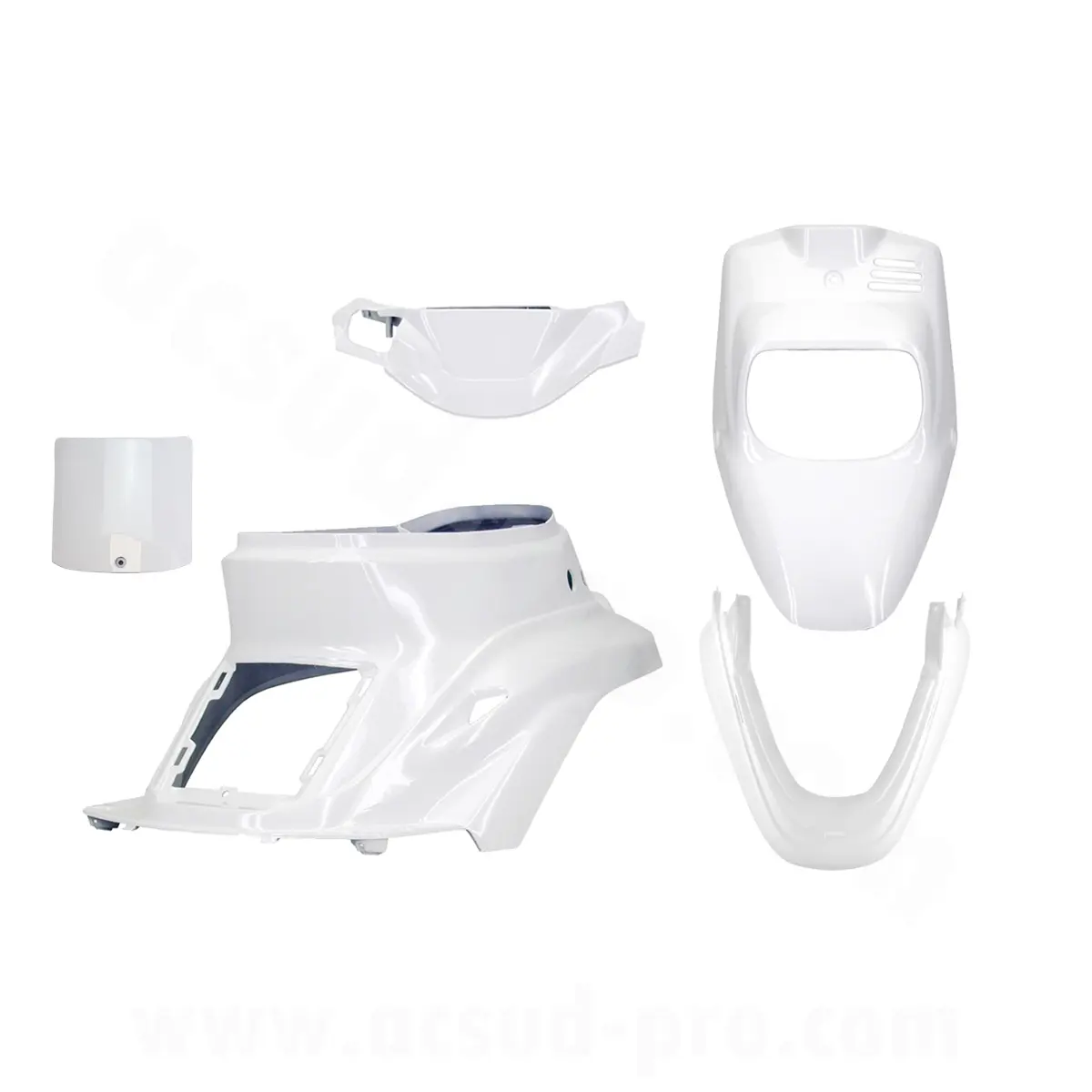 Kit carrosserie MBK Booster 50 1999-2003 / Yamaha BWS 50 1999-2003 blanc 5 pièces