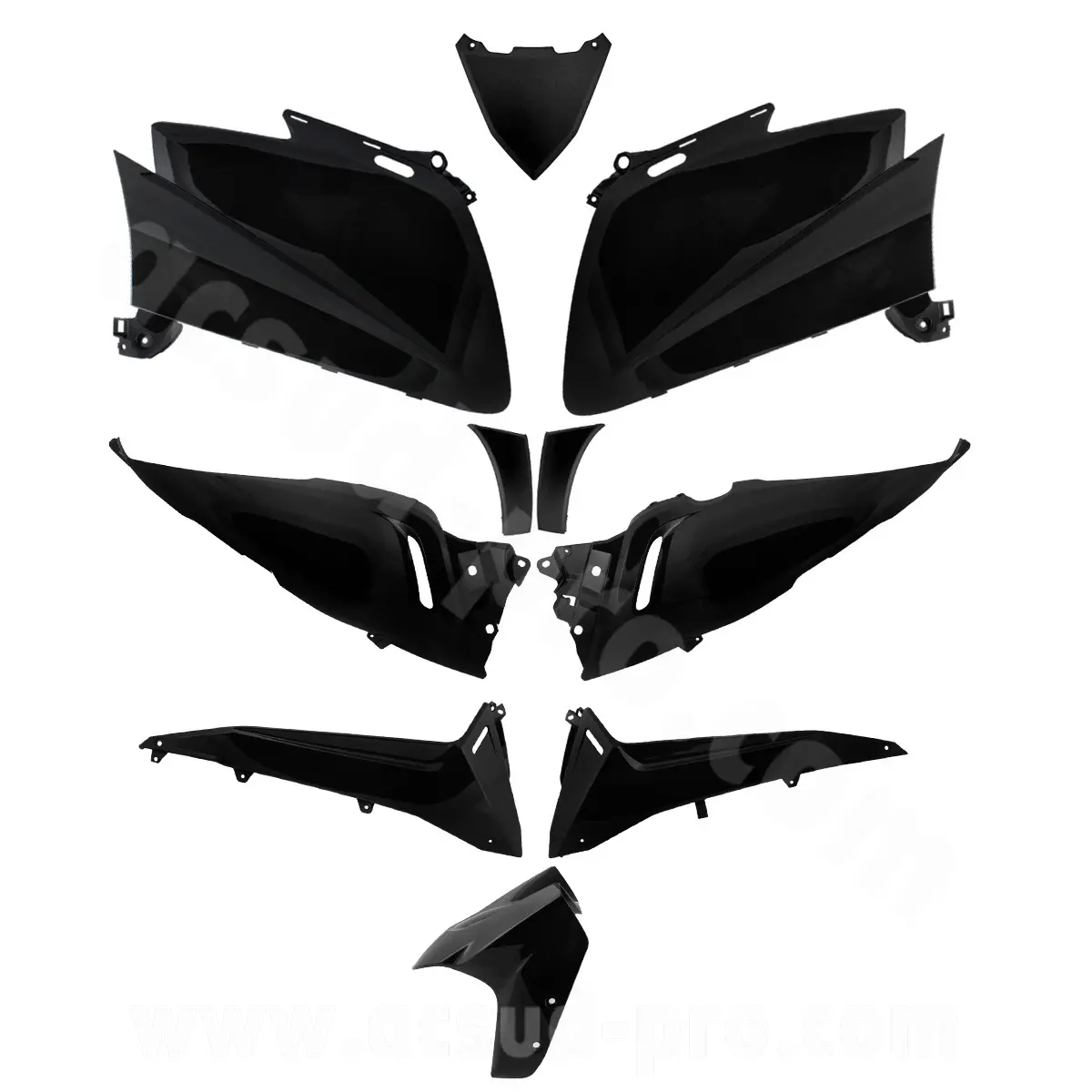 Karosserie-Set Yamaha TMAX 530 cc 2012-2014 hochglanzschwarz 10-teilig