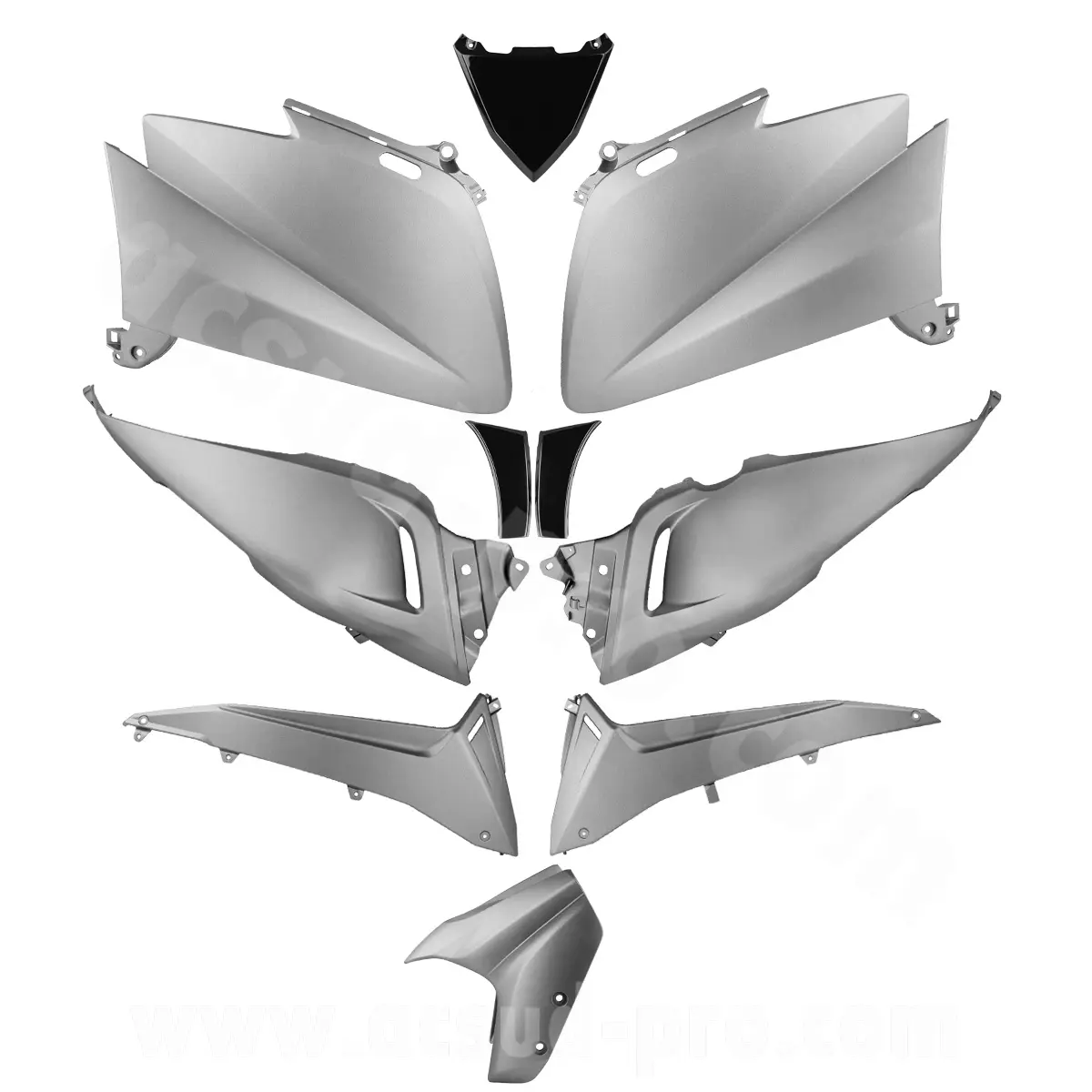 Komplet karoserije Yamaha TMAX 530 cc 2012-2014 mat siva 10 kosov
