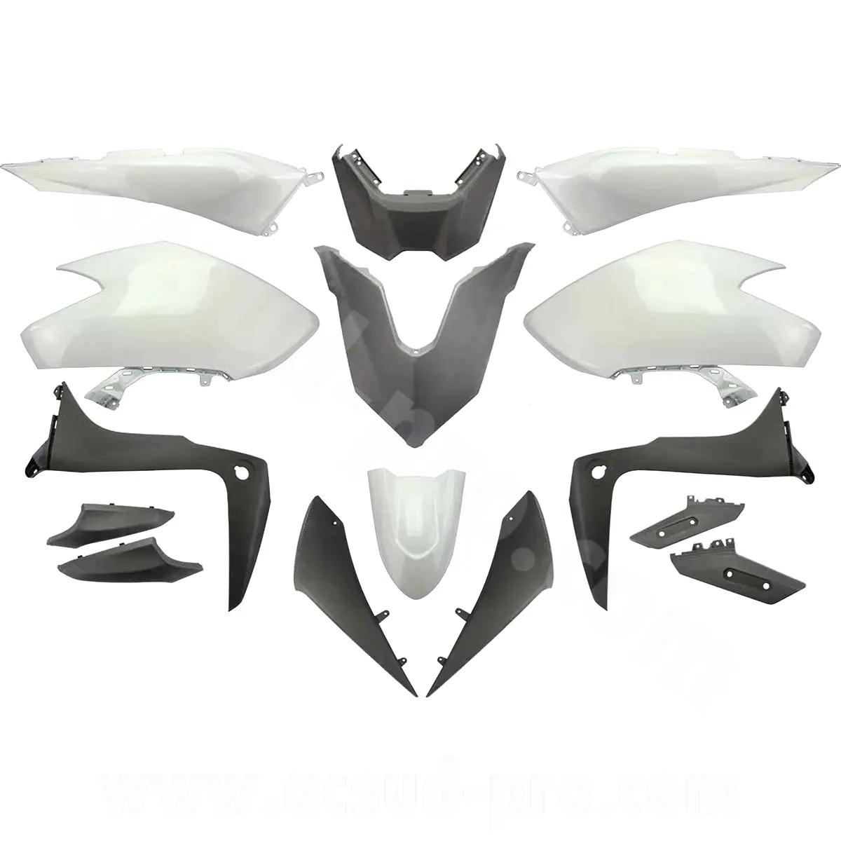 Kit carrosserie Yamaha TMAX 530 2017-2019 SX/DX blanc compétition (15 pièces)