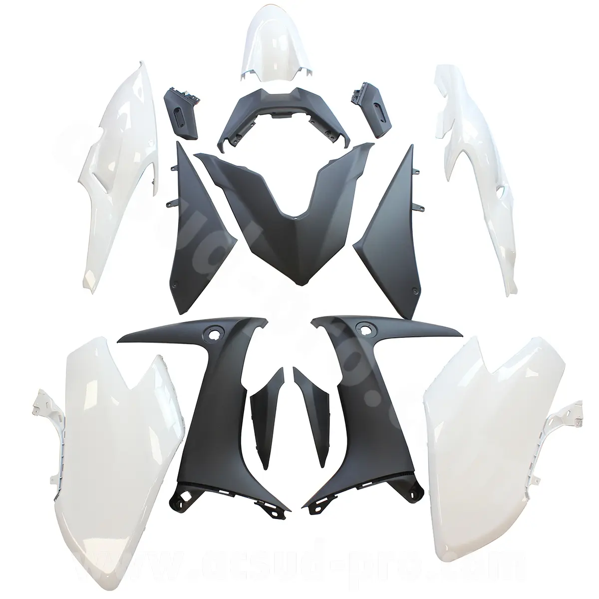 Karosserie-Set Anpassung Yamaha TMAX 560 cc 2020-2021 Weiß Competition (15 Teile)