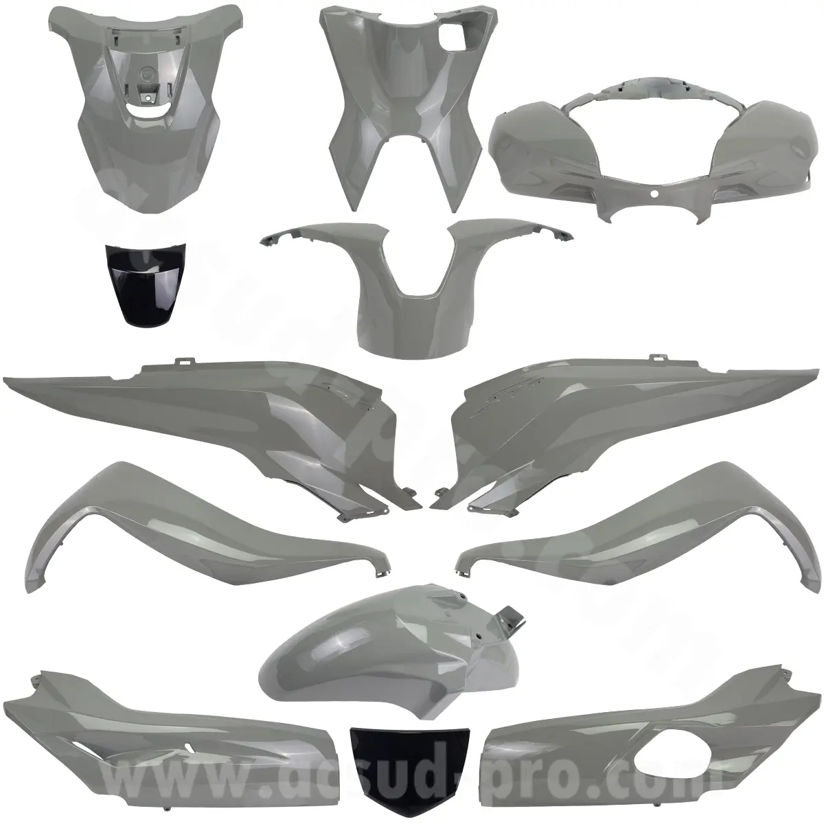 Kit carrosserie adapté Honda SH 125-150 cc 2017-2019 gris Nardo (13 pièces)