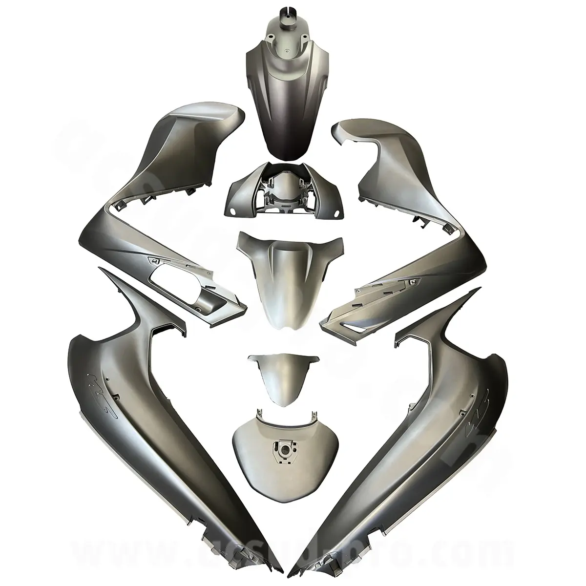 Kit de carenagem Honda SH 350 cc 2021-2024 9 peças cinza metal NHB18