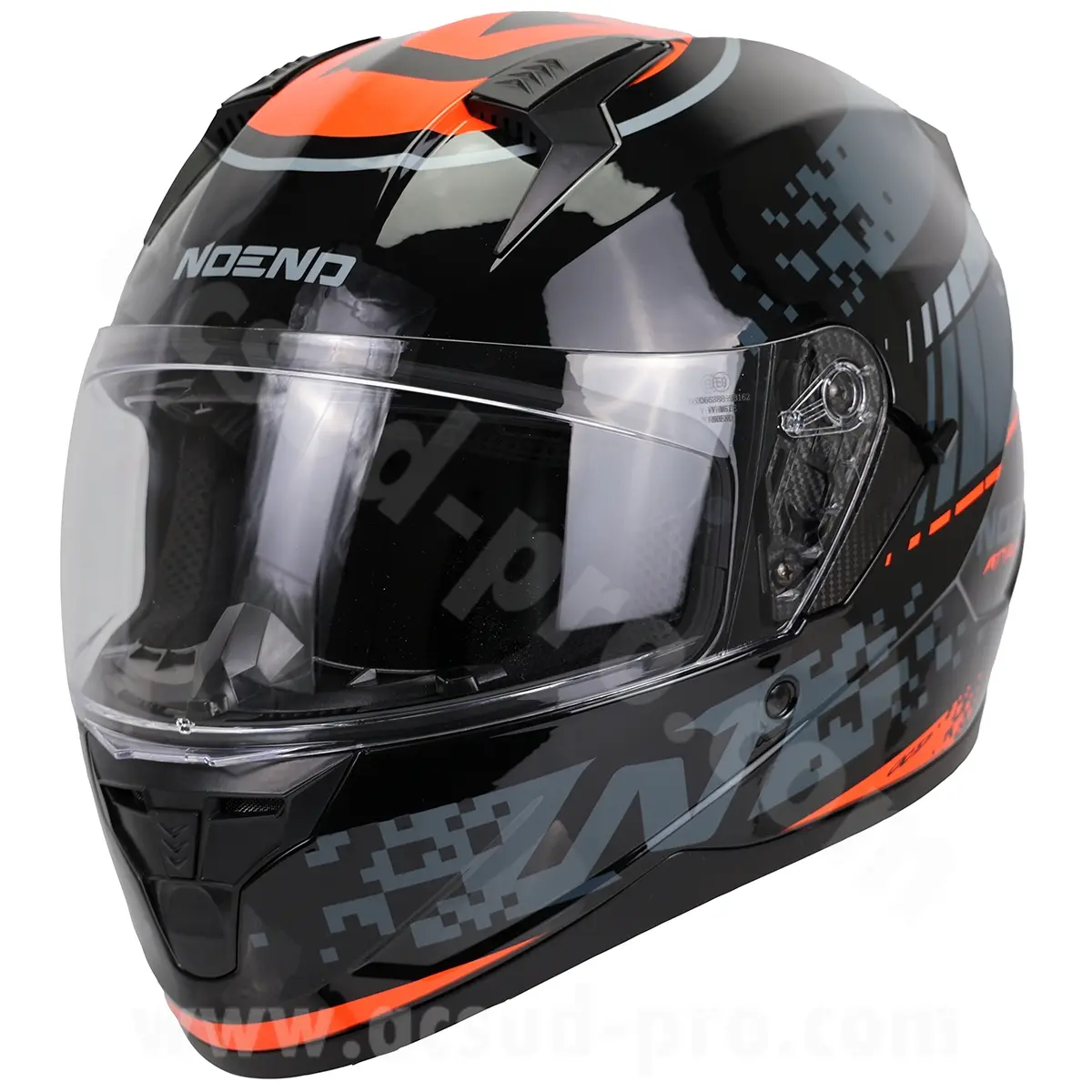 Integralhelm Doppelvisier Noend Attack SC-33 schwarz rot S