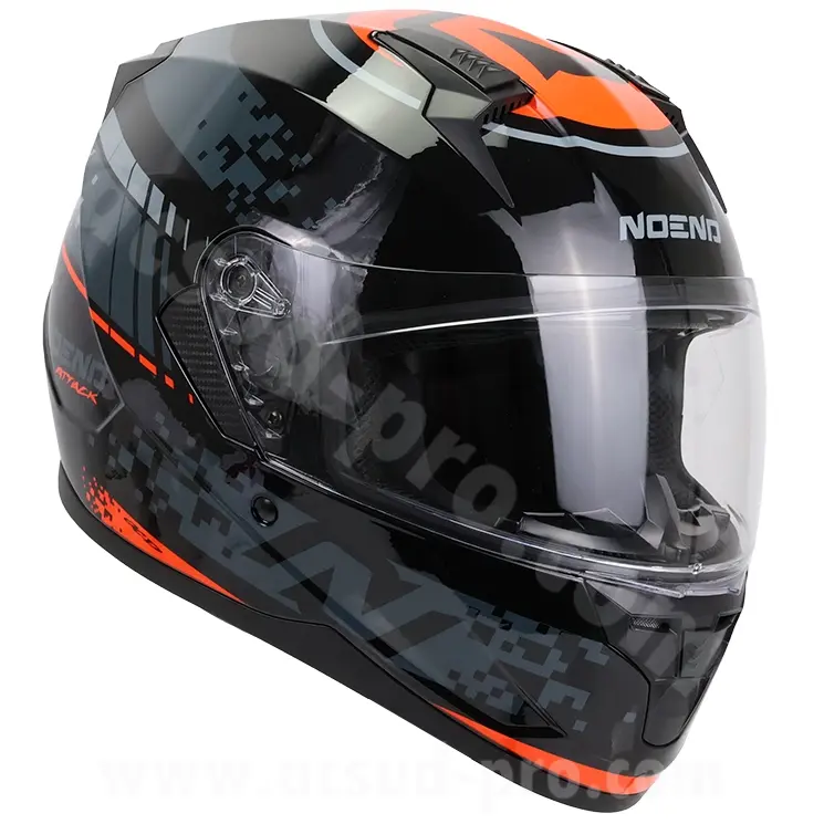 Noend Attack SC-33 black red S full-face dual visor helmet — view 4