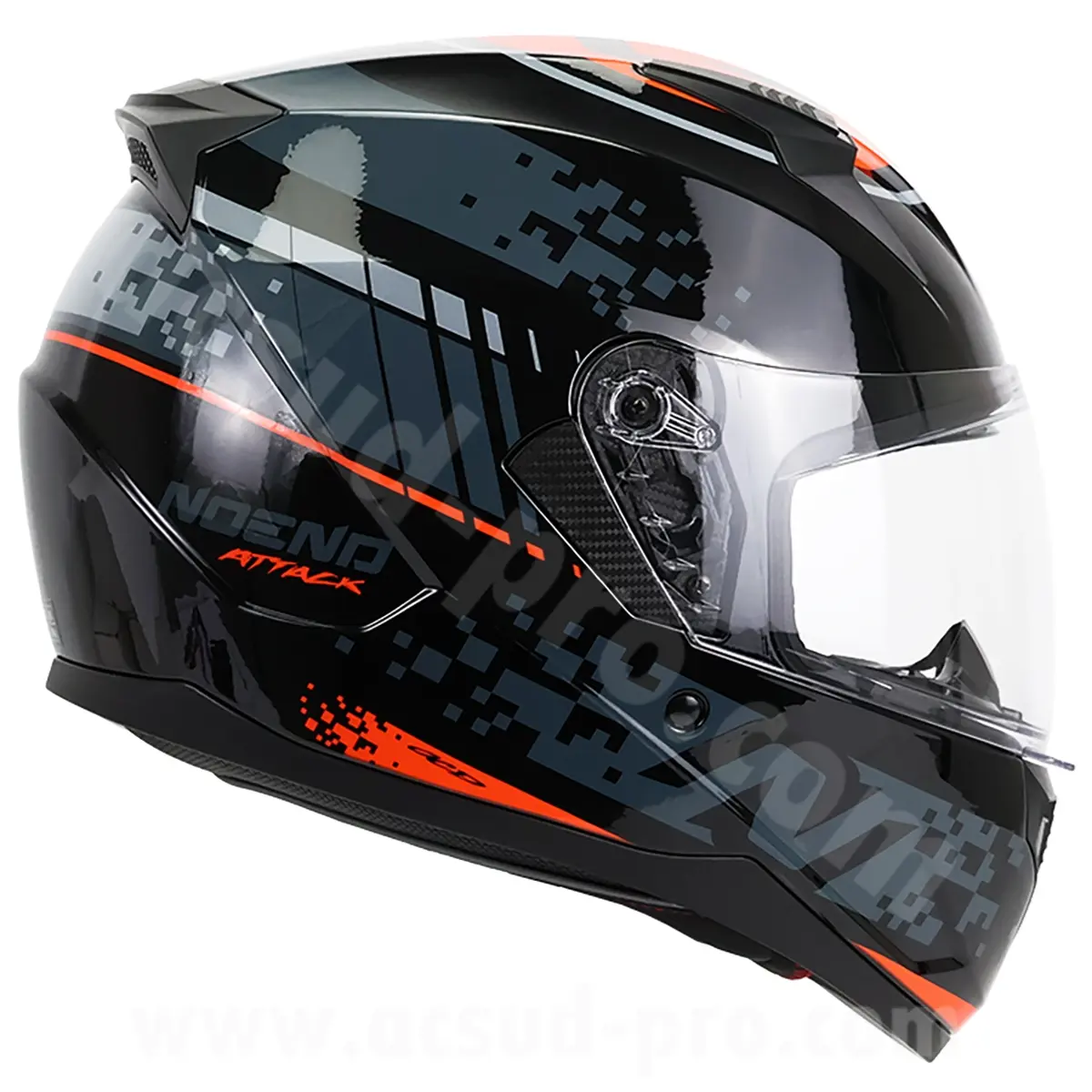 Noend Attack SC-33 black red S full-face dual visor helmet — view 5