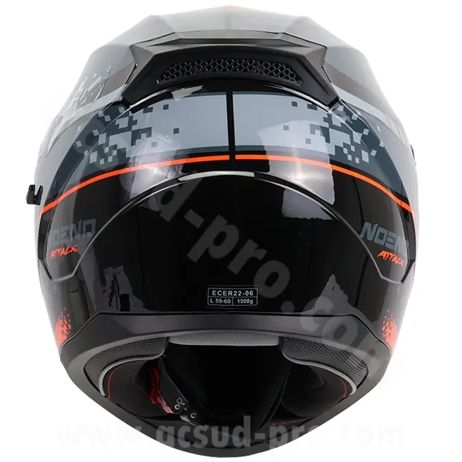 Noend Attack SC-33 black red S full-face dual visor helmet — view 6