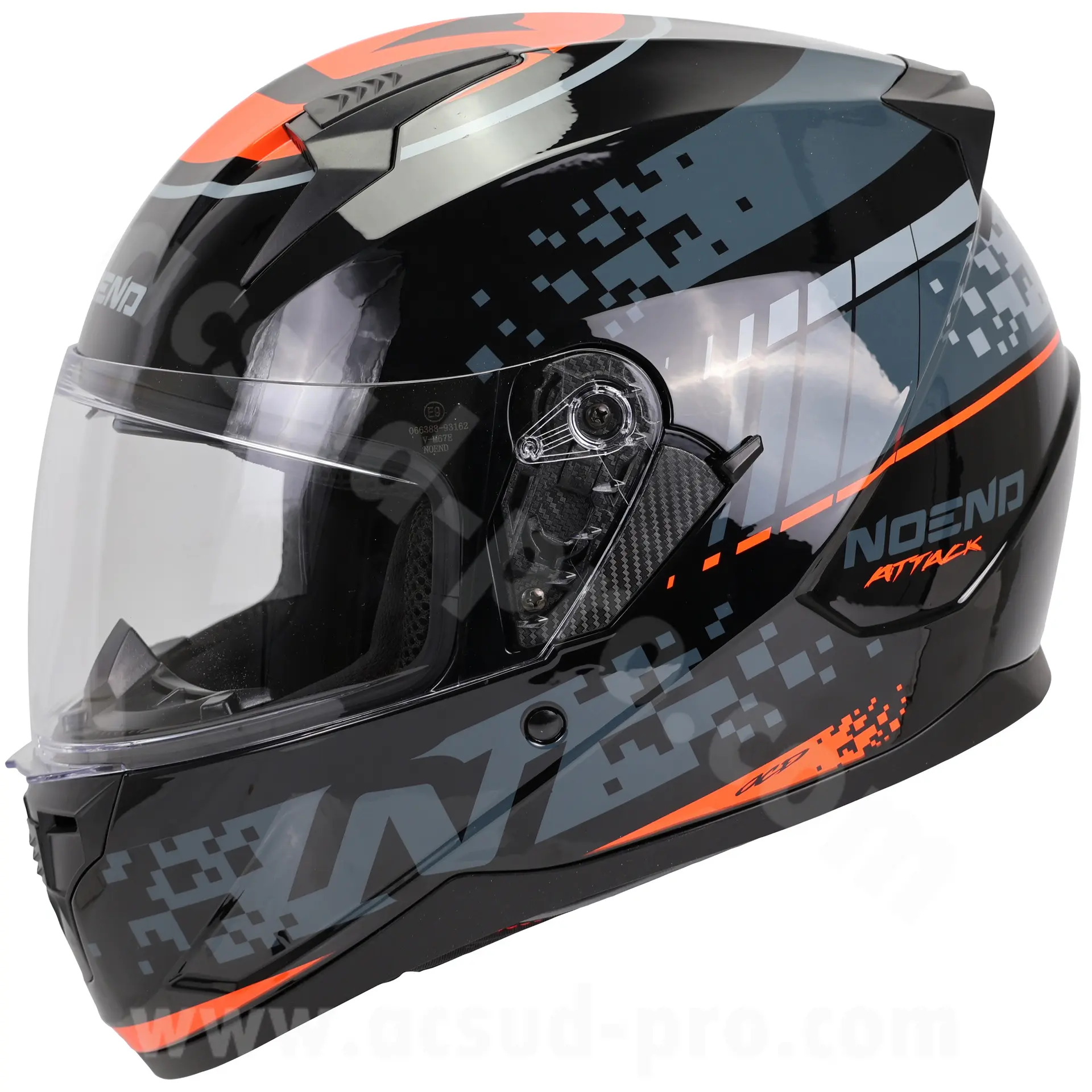 Integraalhelm dubbele vizier Noend Attack SC-33 zwart rood M — zicht 2