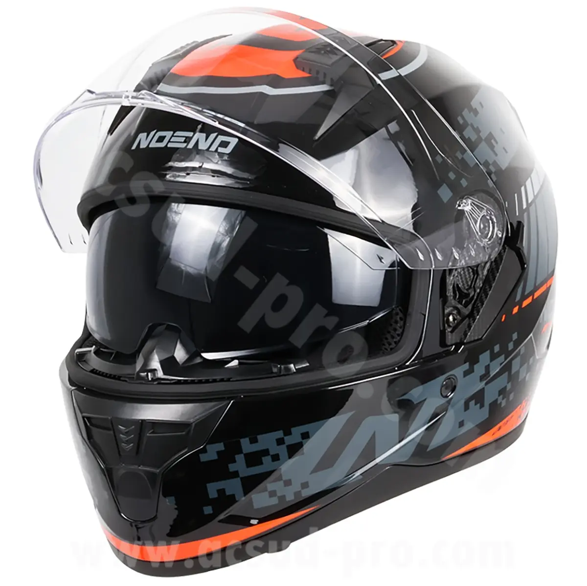 Integraalhelm dubbele vizier Noend Attack SC-33 zwart rood M — zicht 7