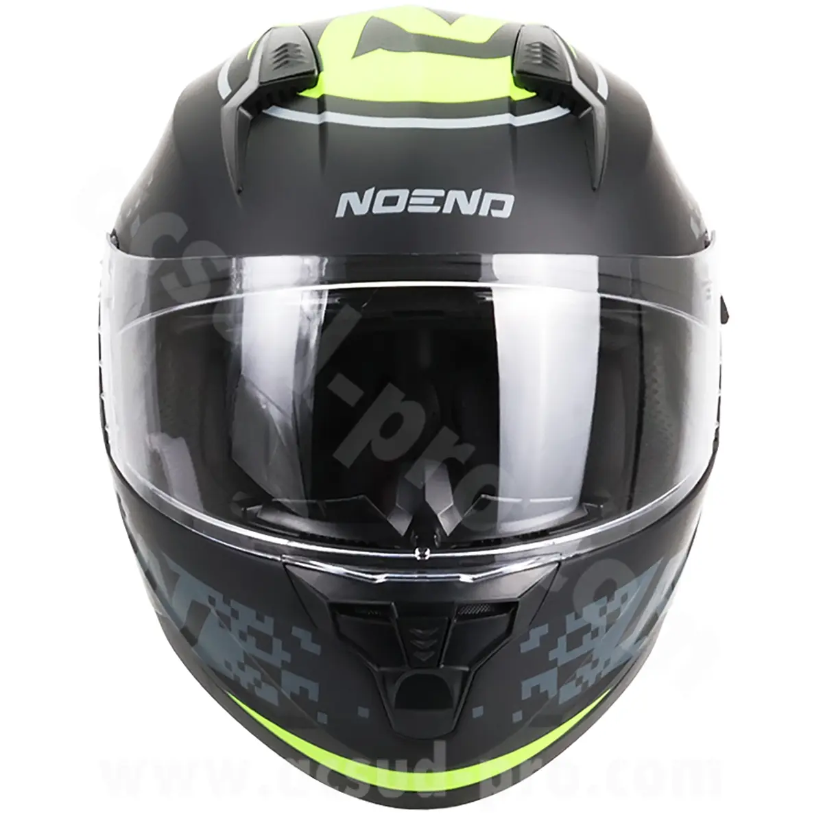 Helm full face double visor Noend Attack SC-33 hitam kuning S — tampak ke-3