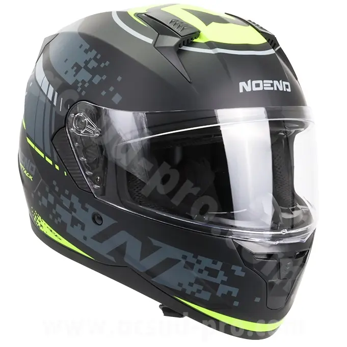 Helm full face double visor Noend Attack SC-33 hitam kuning S — tampak ke-4