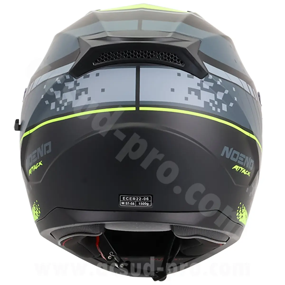 Helm full face double visor Noend Attack SC-33 hitam kuning S — tampak ke-6