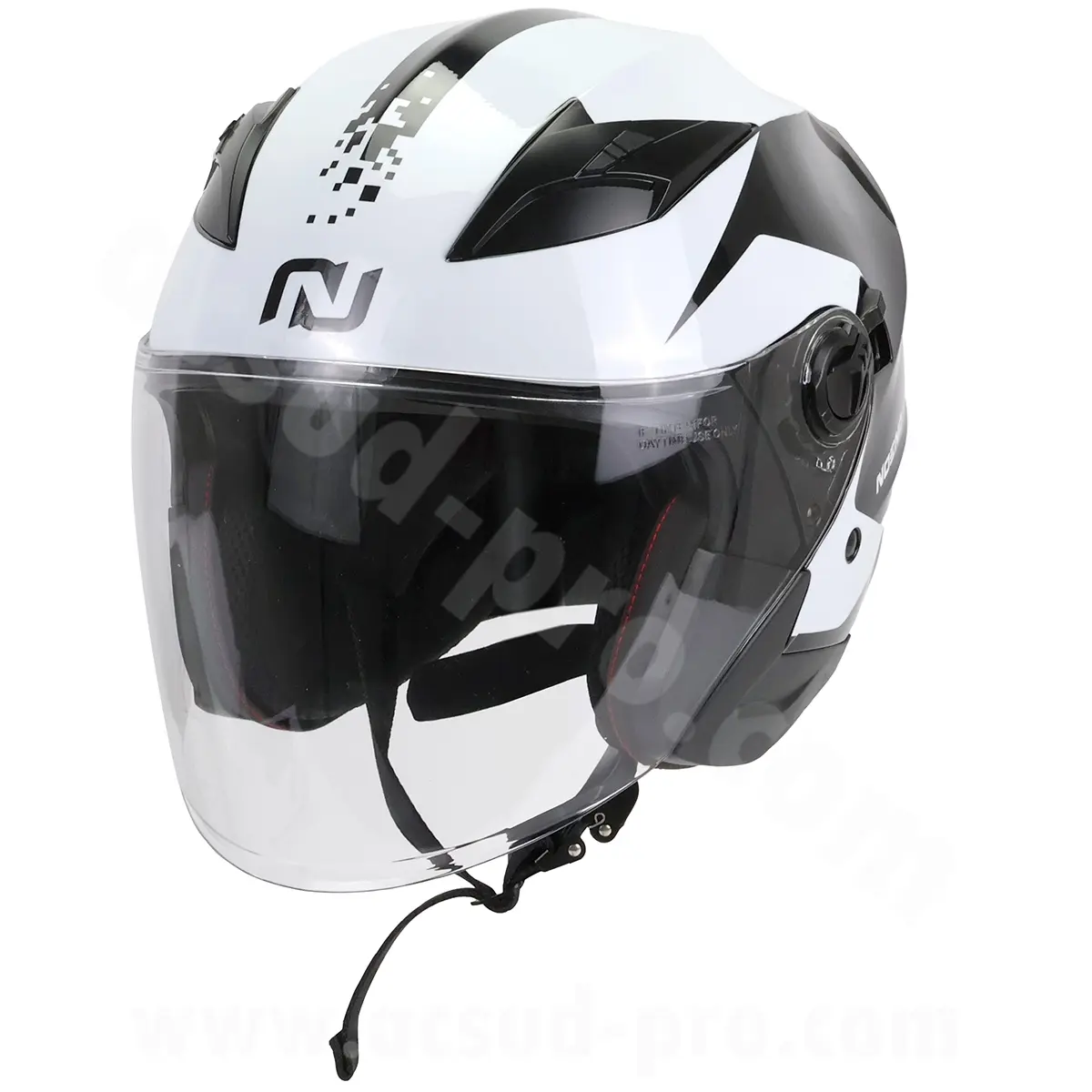 Jet-Helm Noend City-X schwarz weiß Doppelscheibe L