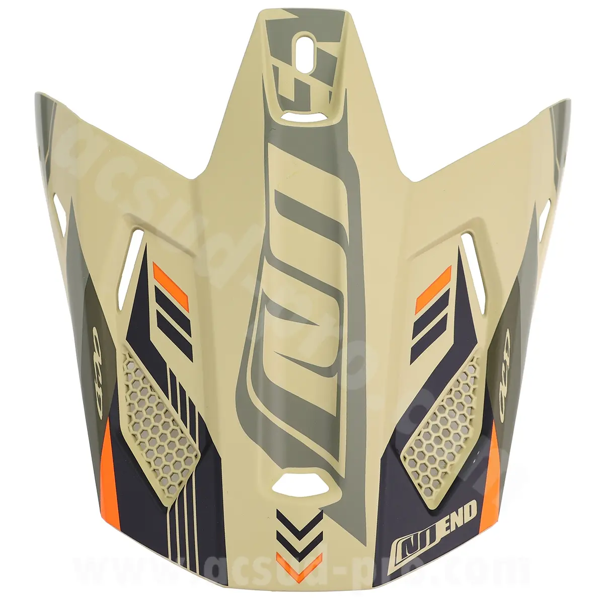 Štít přilby pro cross Noend Dagger khaki/oranžová matná