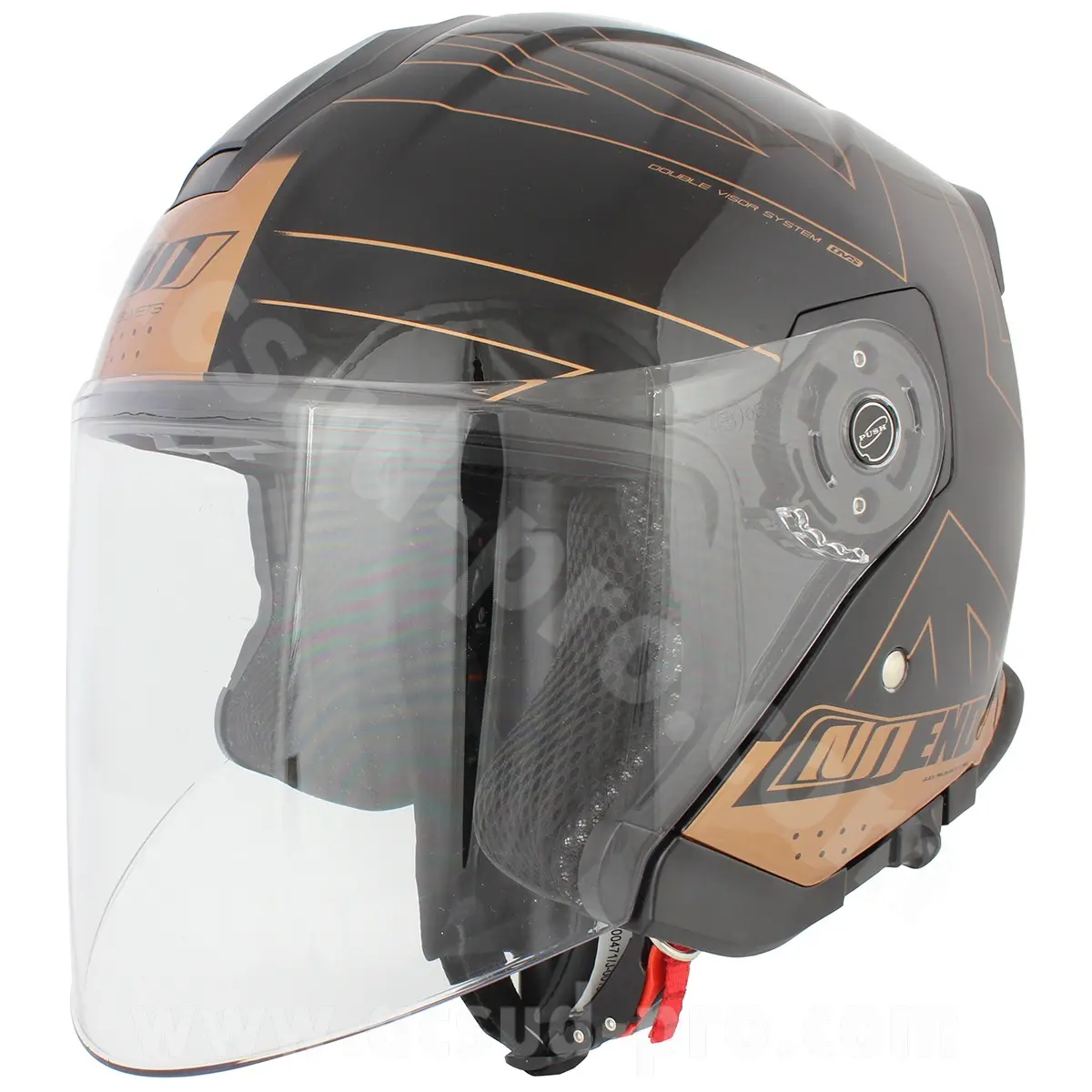 MAX NOEND ジェットヘルメット ダブルシールド ユニオンブラックゴールド XS