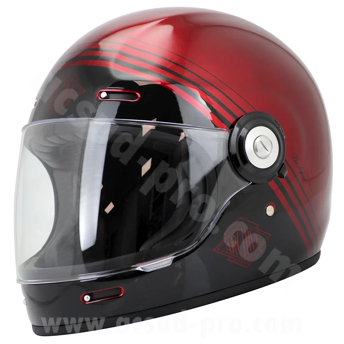 Integralhelm Archive Vintage The Legend glanzfaser rot Größe XL