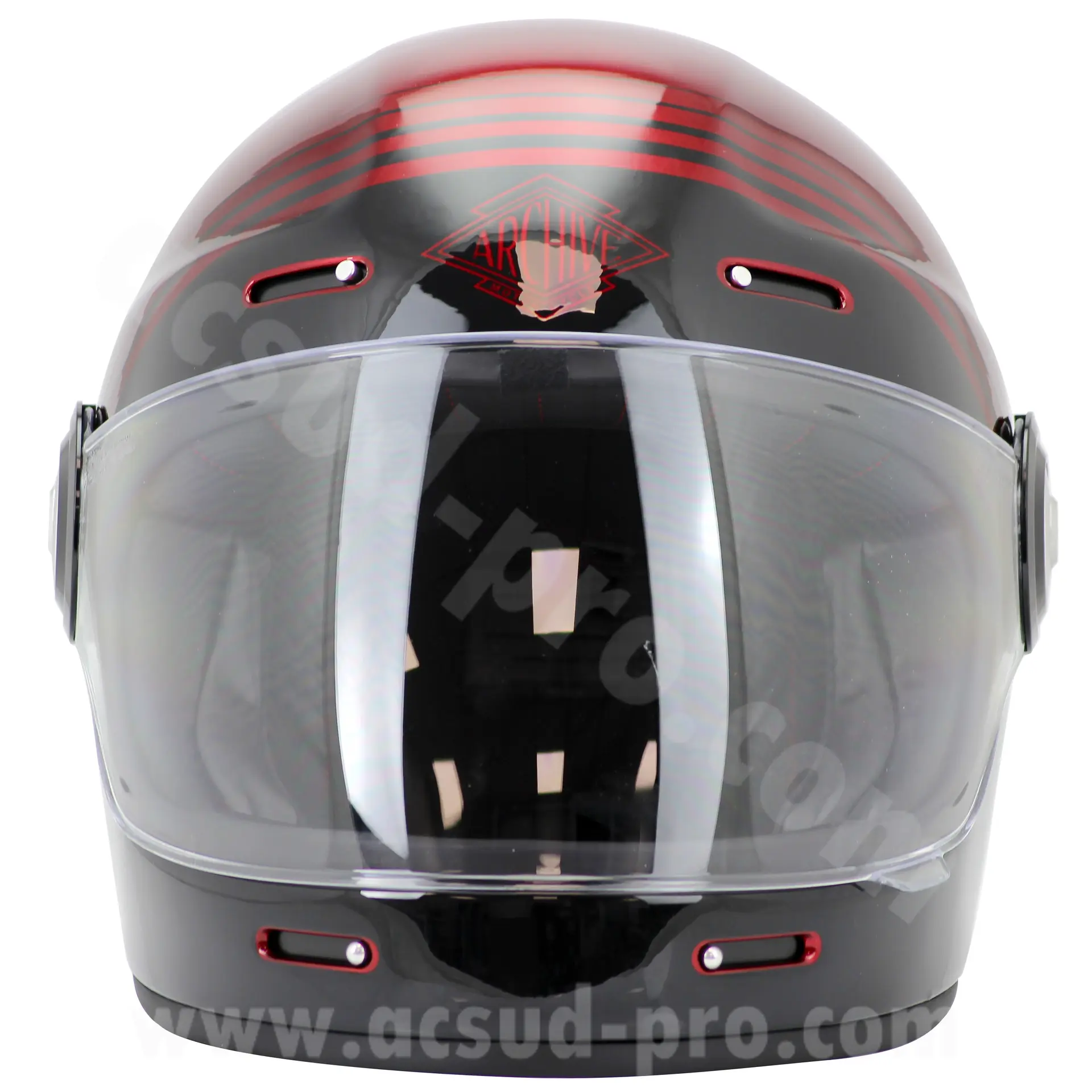 Integralhelm Archive Vintage The Legend glasfaserverstärkter Kunststoff rot glänzend Größe XXL — Ansicht 3