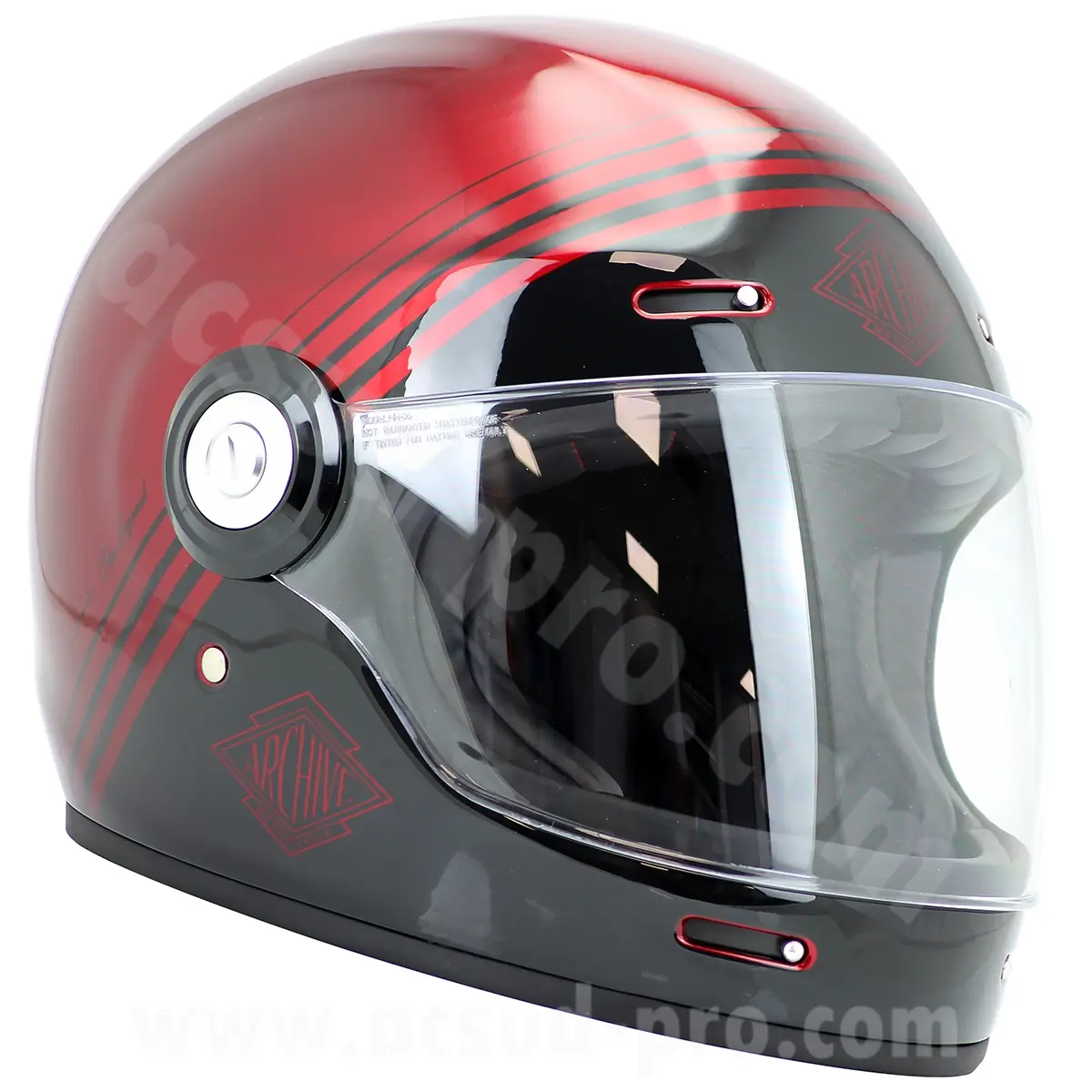 Integralhelm Archive Vintage The Legend glasfaserverstärkter Kunststoff rot glänzend Größe XXL — Ansicht 4
