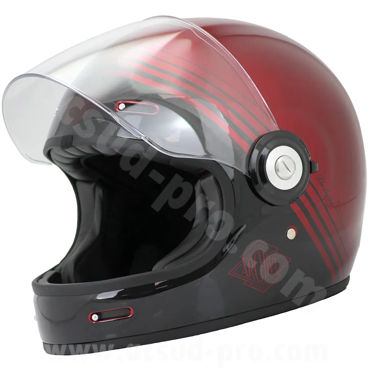 Integralhelm Archive Vintage The Legend glasfaserverstärkter Kunststoff rot glänzend Größe XXL — Ansicht 7