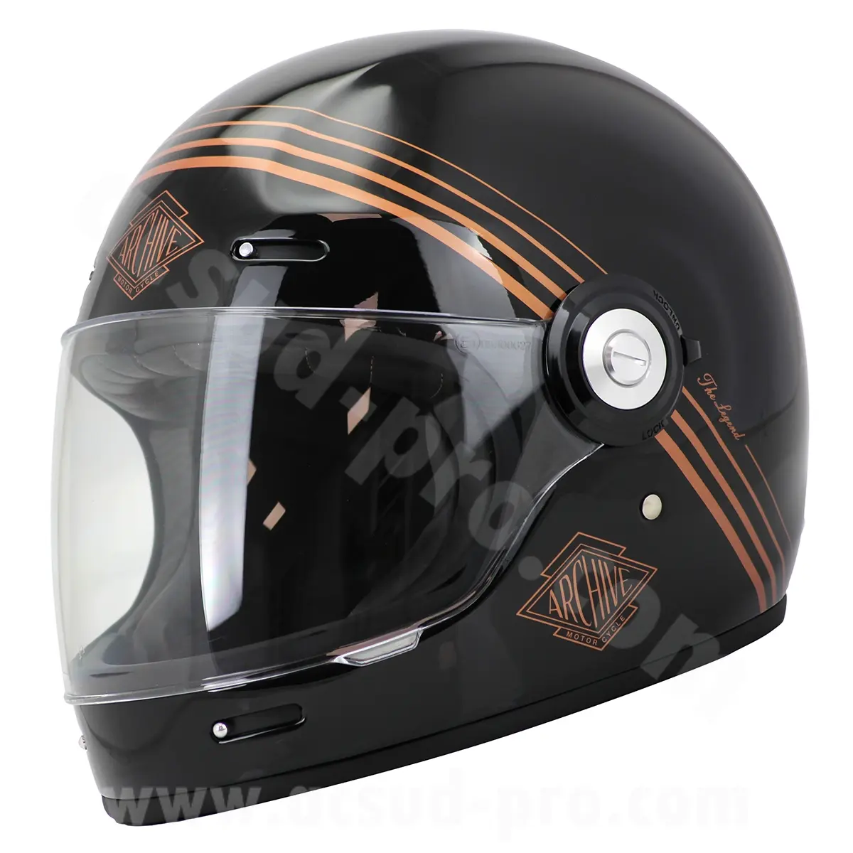 Integralhelm Archive Vintage The Legend Faser schwarz/orange Größe L