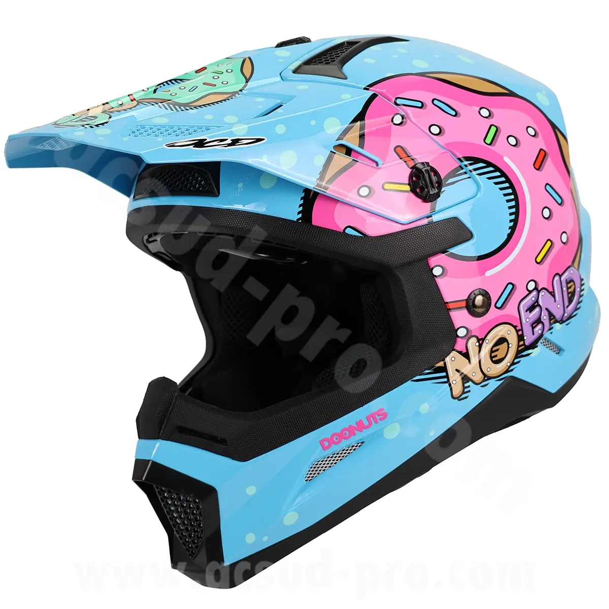 Motocross-Helm Kinder Donuts Noend blau YS 48 cm UN-R22.06