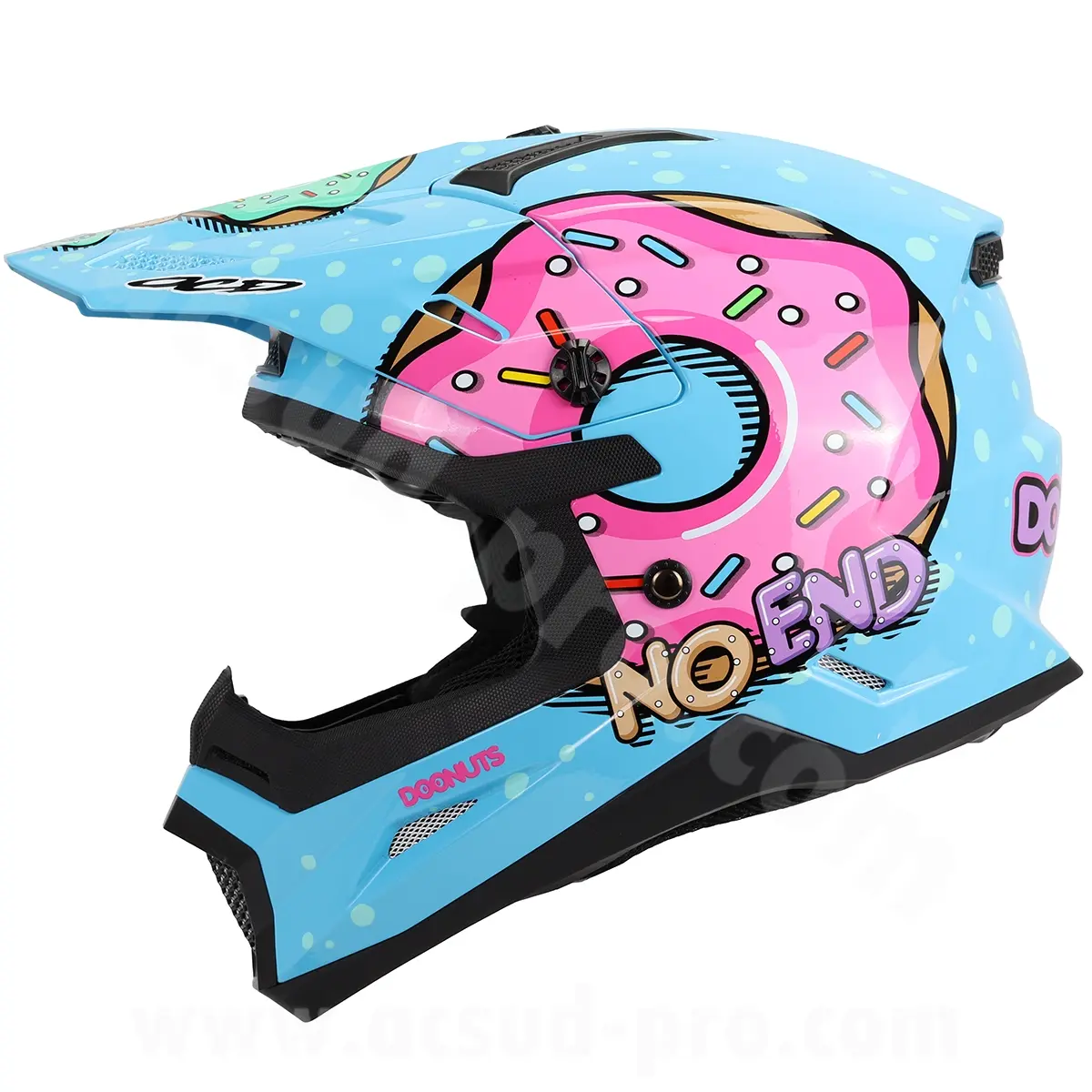 Kinder-MX-Helm Donuts Noend blau YM 49-50 cm UN-R22.06 — Ansicht 2