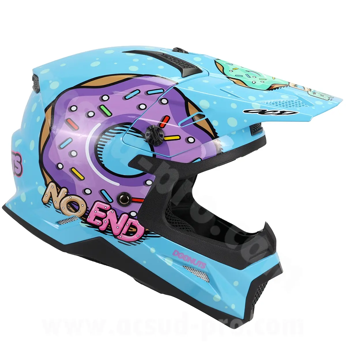 Kinder-MX-Helm Donuts Noend blau YM 49-50 cm UN-R22.06 — Ansicht 5