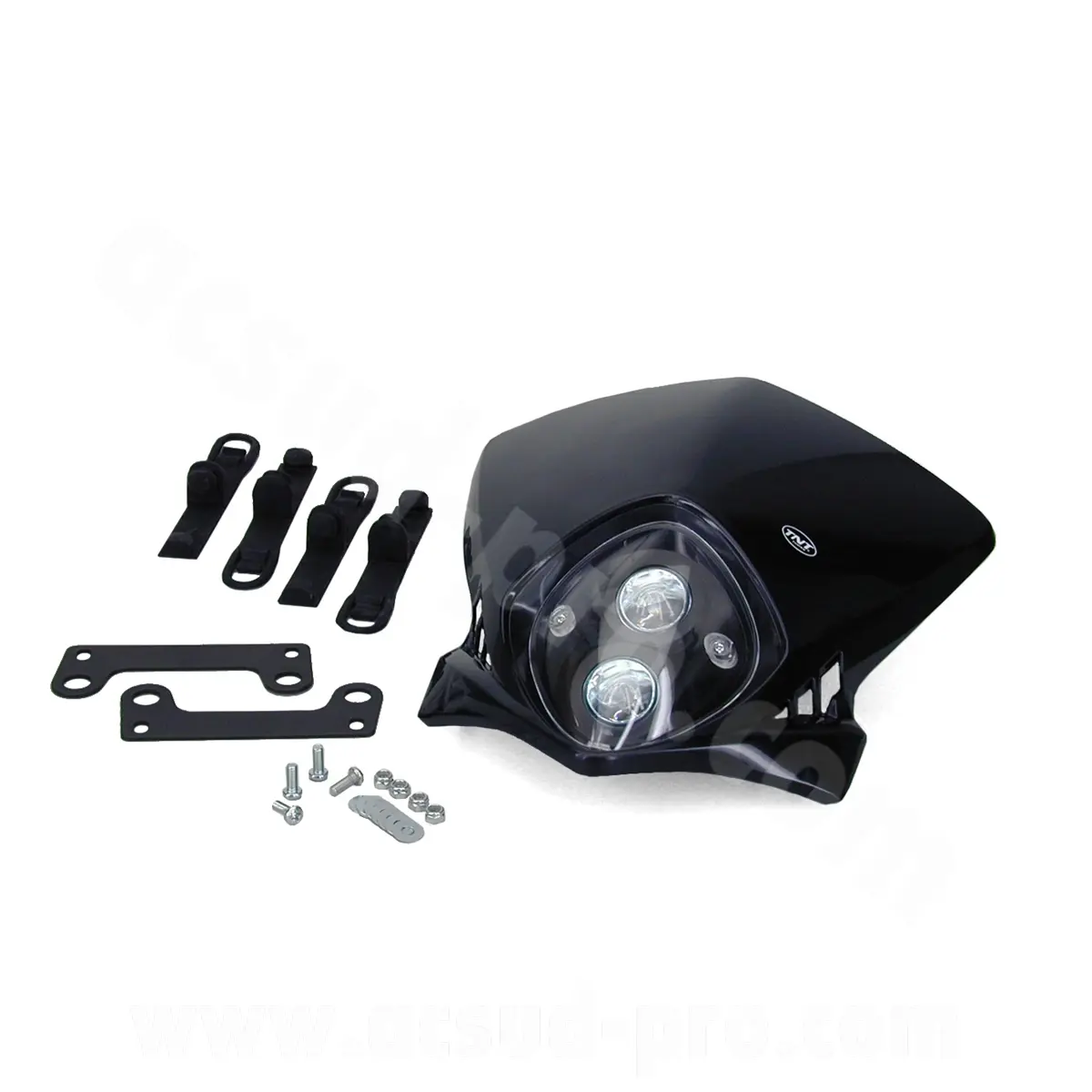 Enduro dobbelt halogen gaffeltopp Duke svart