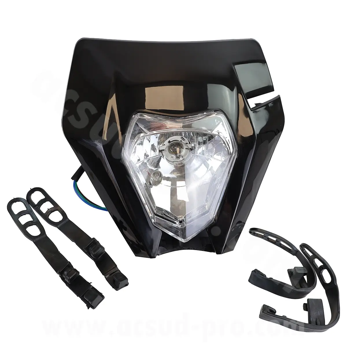 Plaque phare de fourche moto universel type KTM noir
