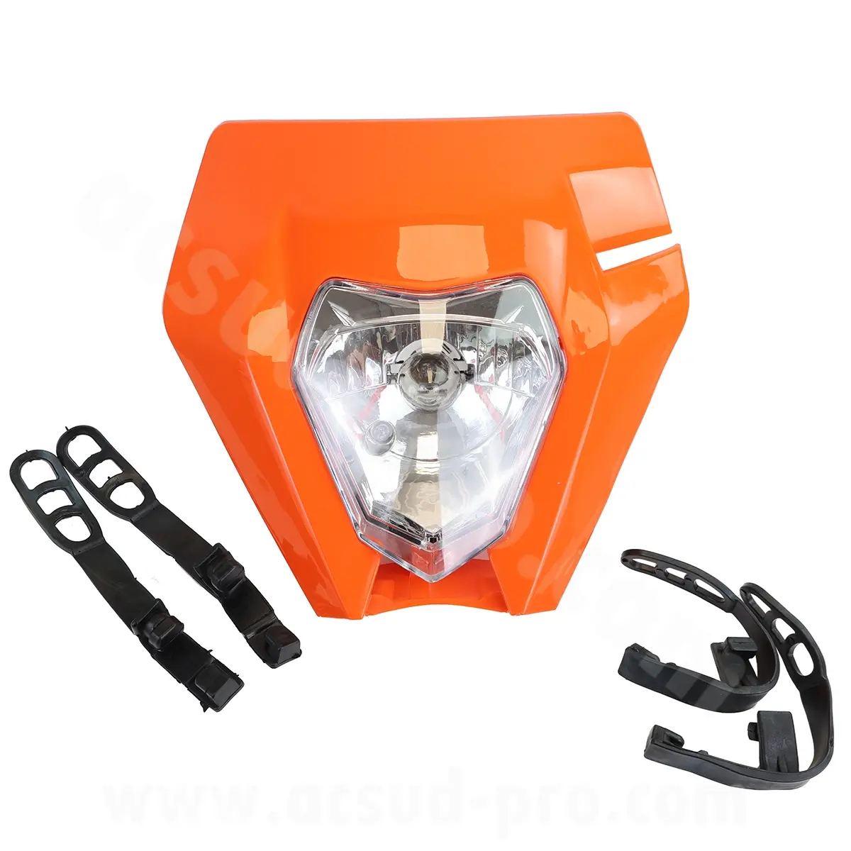 Plaque phare tête de fourche moto universel type KTM orange