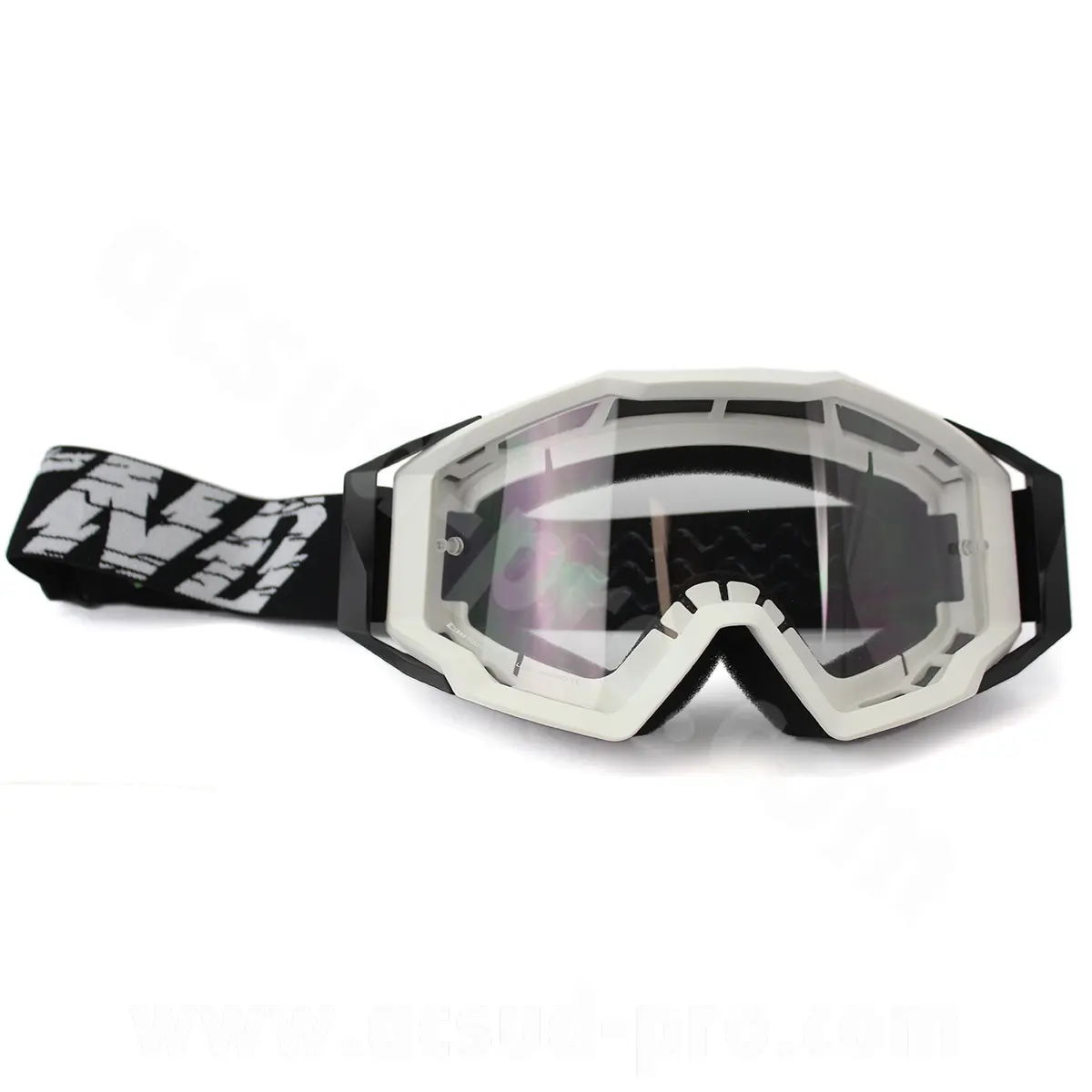 Masque/lunettes cross moto noend 7.2 cracked series blanc