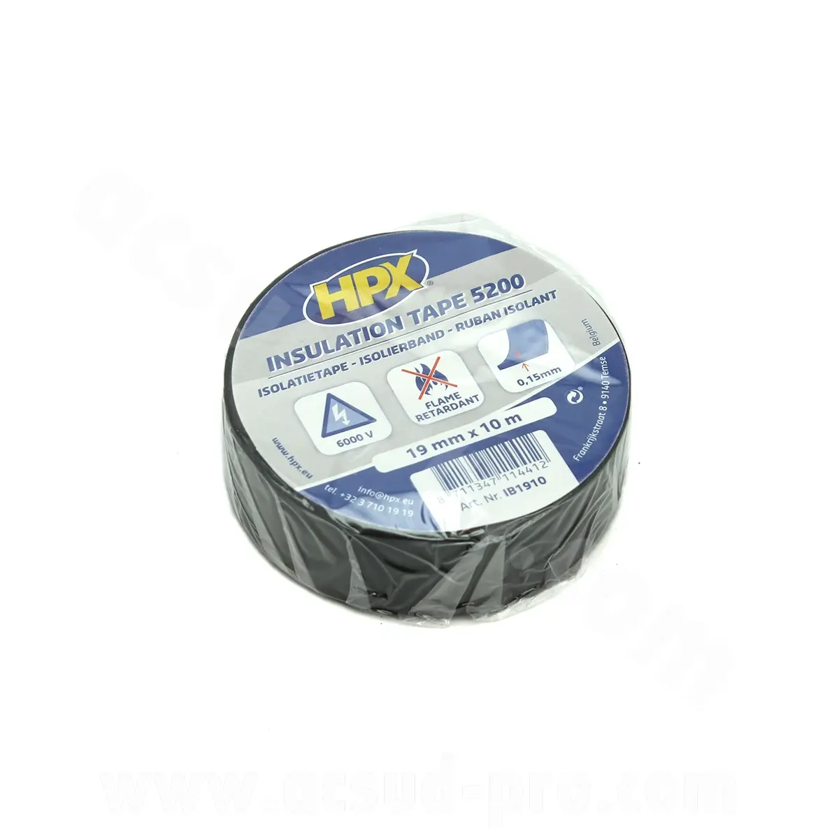 Ролка черен лепилен изолационен PVC 19 mm 10 метра HPX