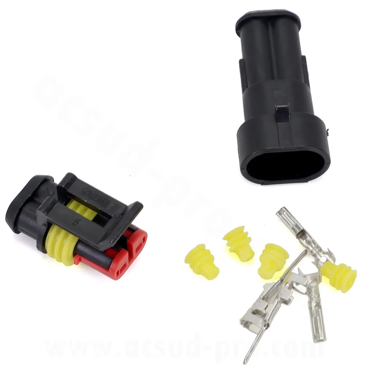 Elektrostecker männlich / weiblich (2 Anschlüsse) Beutel X1PCS