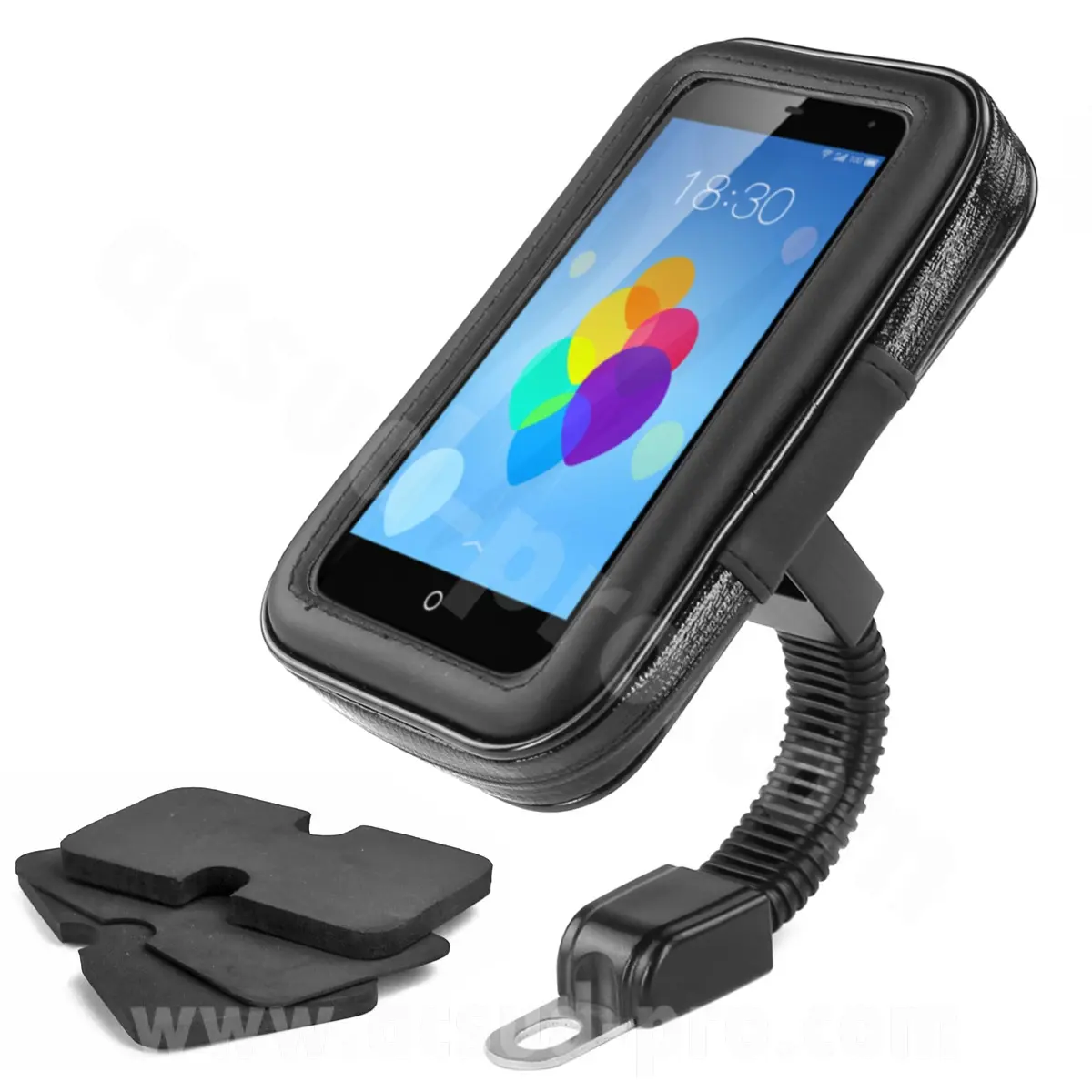 Universele waterdichte houder voor smartphone en GPS met bevestiging achteruitkijkspiegel