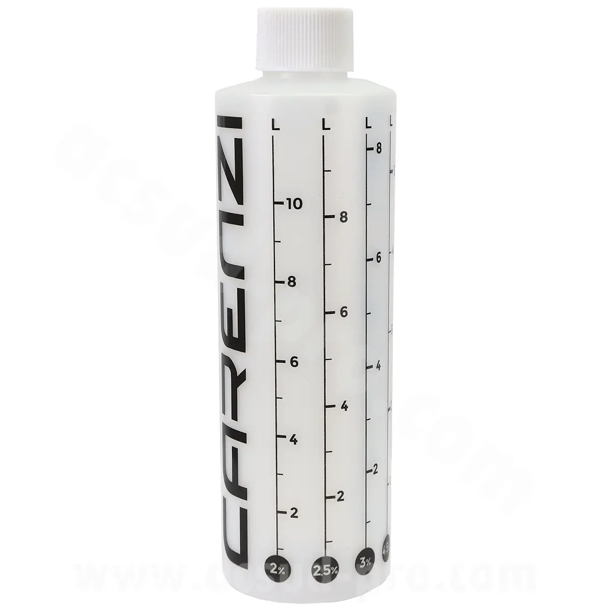 2T olie doseerfles 250 ml met gegradueerde dop 2% - 2,5% - 3% - 4,5%