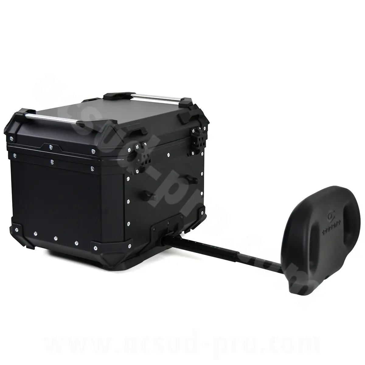 Coocase アルミシリーズ 45リットル 調整可能バックレスト付き バイク/スクーター用 トップケース ブラック