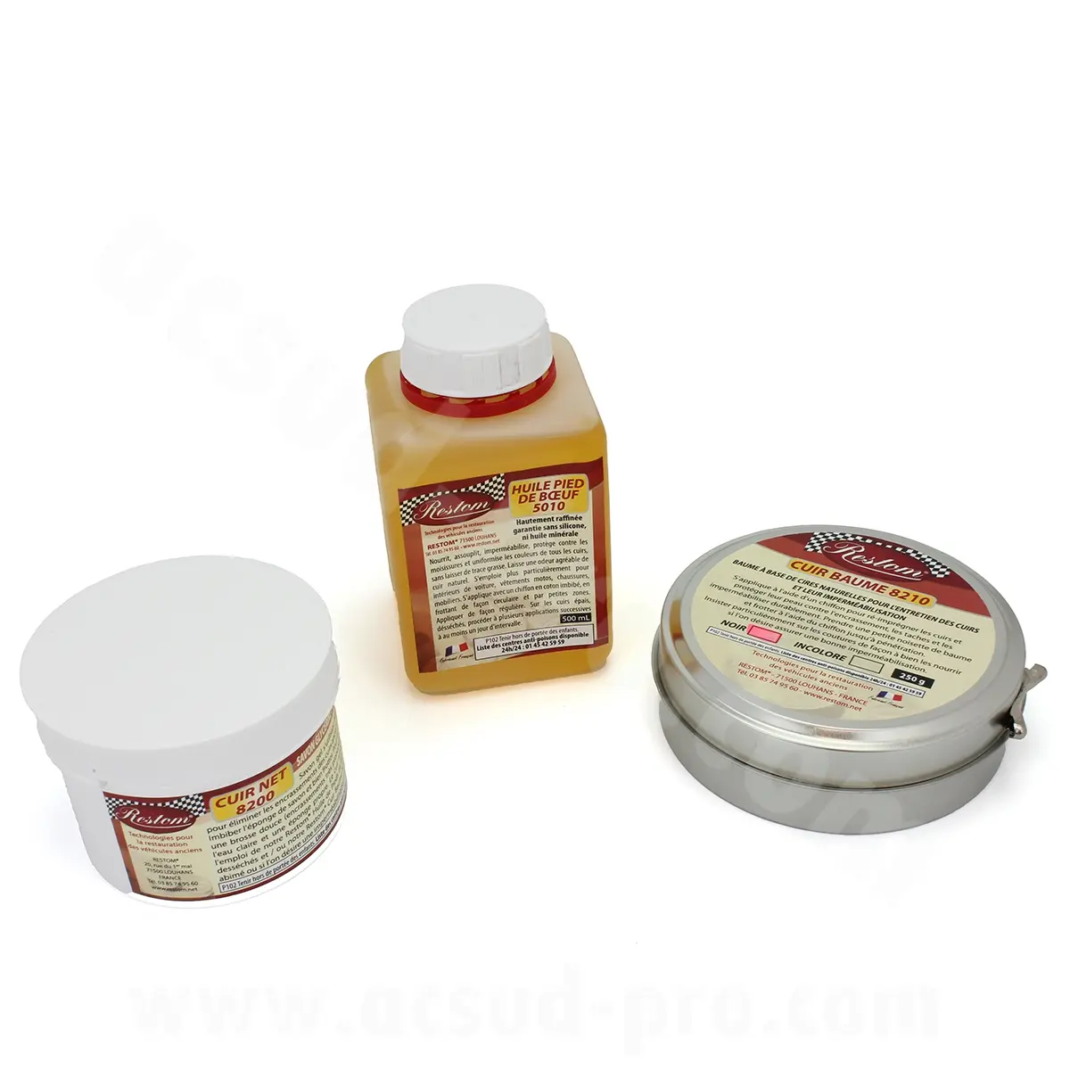 Kit entretien cuir noir Restom sans brosse