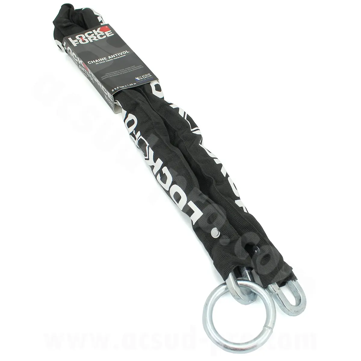 Lockforce Lasso 防盗链条 Ø9.5 mm 环扣 Ø10 mm 带黑色织物护套 1.20 m