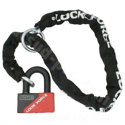 एंटी-थेफ्ट कॉम्बो चेन लैसो 1.20 मी + मिनी यू 55 x 43 Lockforce Ø16.5 SRA प्रमाणित