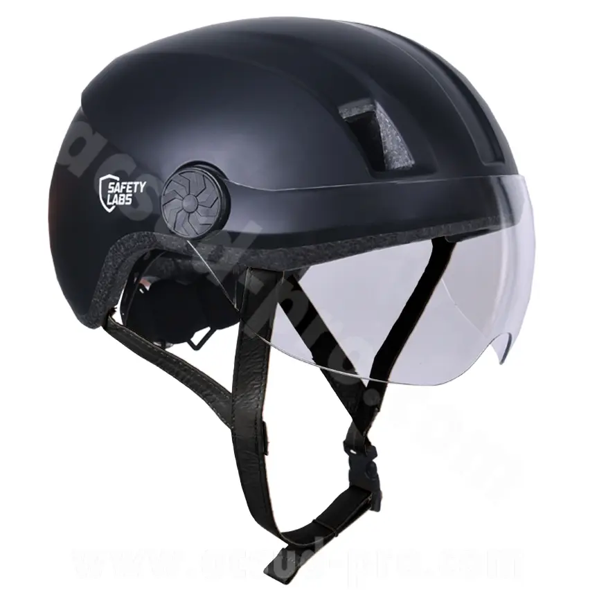 Fahrradhelm für Erwachsene Safety Labs In-Mold City 2 schwarz mit integrierter LED-Beleuchtung T.M (54-57 cm)