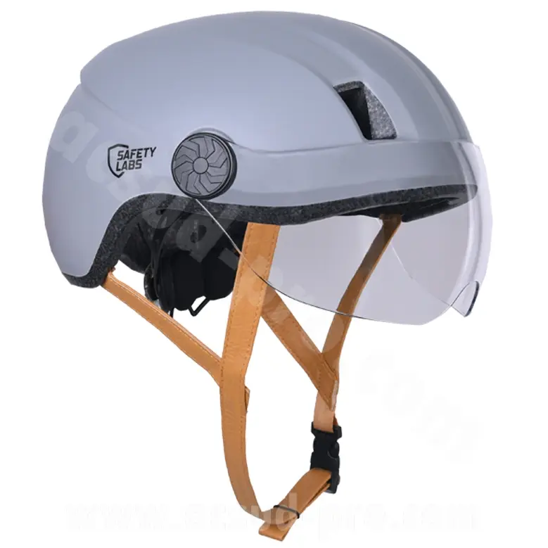 Fahrradhelm für Erwachsene Safety Labs In-Mold City 2 grau mit integrierter LED-Beleuchtung Größe L (57-61 cm)